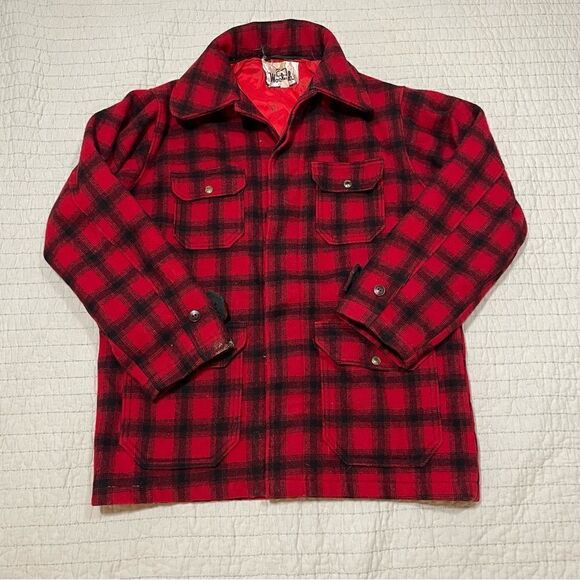 Woolrich Adult Size 40 Coat Flannel Lined Outdoor Wool Blend Coat - Picture 1 of 10